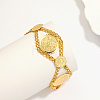 Brass Rhombus with Flat Round Link Chain Bracelets for Women GY9986-1-3