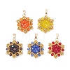 Pearl Luster Plated Glass Pendants PALLOY-MZ01312-1