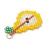 Fruit Theme Glass Seed Beaded Pendants PALLOY-MZ01357-05-2