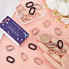 SUNNYCLUE 24Pcs 4 Colors Alloy Spring Gate Rings FIND-SC0007-20-3