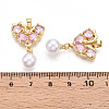 Brass Micro Pave Cubic Zirconia & ABS Imitation Pearl Pendants KK-T070-66B-3