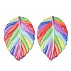 Rainbow Color Printed Iron Pendants RN-CBA3547-02F-1