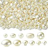 About 660 Pcs 330G 11 Styles 1-Hole ABS Plastic Imitation Pearl Buttons BUTT-CJ0001-08-1
