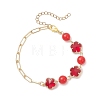 Glass & Natural Mixed Gemstone Beads Link Chain Bracelets BJEW-JB13231-3
