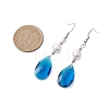 Glass and Shell Pearl Dangle Earrings EJEW-JE06020-3