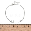 Brass Micro Pave Clear Cubic Zirconia Link Bracelets BJEW-E114-01D-P-5
