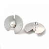 Fan 304 Stainless Steel Stud Earrings EJEW-C017-08P-1