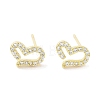 Brass Micro Pave Clear Cubic Zirconia Studs Earring for Women EJEW-S217-A10-1