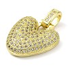 Brass Micro Pave Clear Cubic Zirconia Pendants KK-M279-01G-V-2