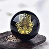 Natural Obsidian Crystal Ball Display Decoration WG92829-01-1