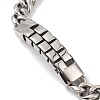 Ion Plating(IP) 304 Stainless Steel Curved Rectangle Link Chain Bracelets for Men BJEW-B096-47B-AS-2