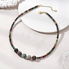 Round Natural Indian Agate Graduated Beaded Necklaces NJEW-JN05952-03-1