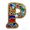 DIY Colorful Initial Letter Keychain Diamond Painting Kits DIAM-PW0004-127P-1