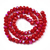 Electroplate Opaque Solid Color Glass Beads Strands X1-EGLA-A034-P6mm-L21-3