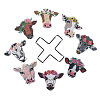 DIY 8Pcs Cow Coasters Diamond Art Painting Kit with Holder PW-WGDE775-01-1