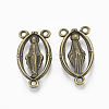 Holy Oval Carved Virgin Mary Tibetan Style Alloy Chandelier Component Links LS-TIBEP-0381-AB-LF-2