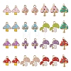 56Pcs 14 Style Alloy Enamel Pendants ENAM-SC0003-77-1