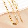 304 Stainless Steel Link Paperclip Chain Bracelet & Necklace Jewelry Sets SJEW-L199-05G-2