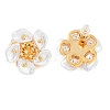 Flower Brass Stud Earring EJEW-L288-006G-3
