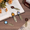 5Pcs Mixed Natural & Synthetic Round Gemsotne Bookmarks AJEW-OC0016-56A-4