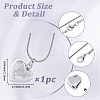 1Pc Stainless Steel Paw Print Heart Urn Ashes Pendant Necklaces NJEW-CN0001-15P-2