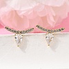 Brass Micro Pave Cubic Zirconia Stud Earrings EJEW-G471-14G-01-1