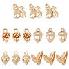 15Pcs 5 Style Brass Charms KK-FH0006-46-1