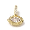 Brass Micro Pave Clear Cubic Zirconia Charms KK-C262-45G-1