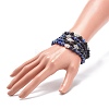 5Pcs 5 Style Natural Lava Rock & Sodalite Stretch Bracelets Set with Alloy Hamsa Hand Beaded BJEW-JB08737-3