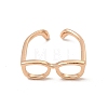 Brass Glasses Frame Open Cuff Ring for Women X-RJEW-F140-140KCG-1