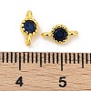 Brass Cubic Zirconia Flat Round Connector Charms KK-H204-02G-03-3