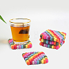 Round Wool Felt Ball Coasters AJEW-WH20020-151B-4