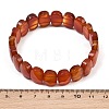 Natural Carnelian Oval Beaded Stretch Bracelet G-E010-01-33-3