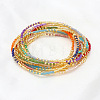 5Pcs 5 Colors Bohemian Color Glass Seed Beaded Stretch Bracelet Sets for Women Elegant Casual Jewelry Gift ES9222-1-2