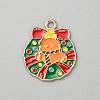 Christmas Alloy Enamel Pendants FIND-CJC0012-140F-1
