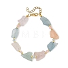 Raw Natural Morganite Nuggets & Dyed Malaysia Jade Beaded Bracelets BJEW-JB14390-3