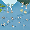   40Pcs 10 Style  Alloy Stud Earring Findings FIND-PH0008-36-8
