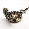 Steampunk Jewelry Hollow Alloy Flat Round Pendant Mechanical Pocket Watches WACH-M035-07AB-3