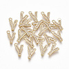 Brass Cubic Zirconia Charms KK-S348-330Y-1