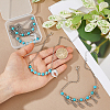 4Pcs 2 Styles Heart Wing Zinc Alloy Charm with Synthetic Turquoise Beads Boot Strap Chains BJEW-FH00002-3