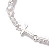 Cross Alloy Link Bracelets BJEW-JB11528-02-3