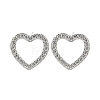 Heart Brass Micro Pave Cubic Zirconia Ear Studs EJEW-D304-40P-2