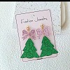 Transparent Acrylic Bowknot Christmas Tree Stud Dangle Earrings with Glitter Powder FS-WGF0814-01-1