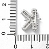 Brass Micro Pave Cubic Zirconia Letter Links KK-I717-04K-P-3