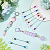 10Pcs 10 Colors Alloy Beadable Keychain Bar for Jewelry Making DIY Crafts FIND-SC0014-33-3