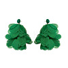 Alloy Polyester Flower Tassel Stud Earrings FS-WG690F4-05-2