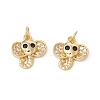 Rack Plating Brass Micro Pave Cubic Zirconia Charms ZIRC-C040-42G-2