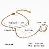 304 Stainless Steel Cable Chain Finger Ring Bracelets for Women XO2335-4-2