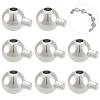 8Pcs Sterling Silver Crimp Beads STER-BC0002-67P-1