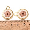 304 Stainless Steel & Cloth Embroidered Pendants FB-CBAFBAF-08G-02-3